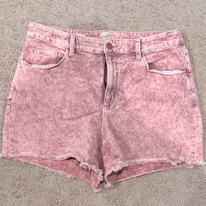 Universal Thread High Rise Midi Shorts. Purple Acid Wash. Size 14W